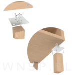 Nogi bukowe 12 CM, nóżki kwadratowe drewniane buk, zestaw z blachami i wkrętami - 4