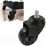 Kółko obrotowe Ø 50 mm, gumowane czarne z gwintem M10 x 15 mm - 2
