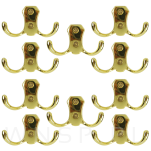 Haczyk 2 ramienny wieszak przykręcany, mosiądz - 6