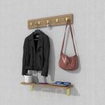 Haczyk 2 ramienny wieszak przykręcany, mosiądz - 3