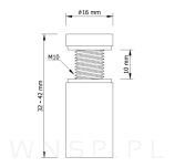 FI 16 X 33 mm- Dystans do szyldów, stal nierdzewna - 4