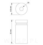 FI 16 X 33 mm- Dystans do szyldów, stal nierdzewna - 5