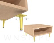 Nogi stalowe 12 cm, zestaw z wkrętami, złote - 5
