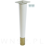 Nóżka bukowa prosta stożek 25 cm biała, z nakładką antico - 5
