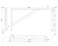 Wspornik, konsola do półki ściennej, wiszącej 400 x 250 x 25 mm - 2