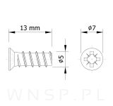 5,0 X 13 mm eurowkręt z łbem stożkowym - 2
