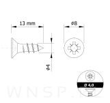 Wkręty hartowane stożkowe do drewna 4,0 X 13 mm - 2