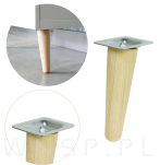 4x Noga dębowa skośna UNIQ 35 CM z blachą montażową - 4