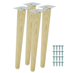 4x Noga dębowa skośna UNIQ 35 CM z blachą montażową