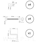 4x złącze do łóżka śruba młoteczkowa połączenie mebli M6/60 - 2