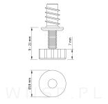 Stopka meblowa regulator do mebli zestaw 10 sztuk, nóżki do mebli M6 z gniazdem - 4