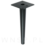 Noga stalowa prosta stożek 23 cm, z blachą montażową, czarna matowa - 4