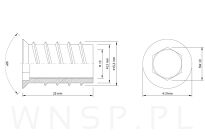 M10 X 25 mm - Mufa wkręcana do drewna - 3