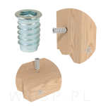 M10 X 25 mm - Mufa wkręcana do drewna - 4