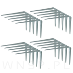 20x Wsporników do półki ściennej 250 x 200 mm, w kolorze srebrnym - 5