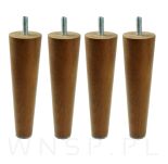 Noga bukowa prosta, stożek 15 cm, orzech ze szpilką M8 x 25 mm - 6