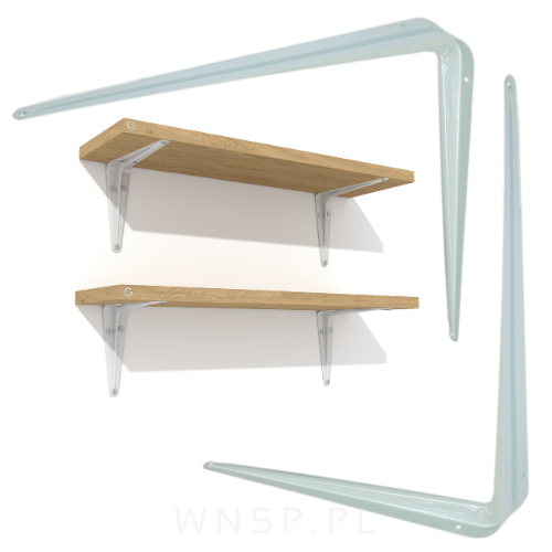 20x Wsporników do półki ściennej 410 x 360 mm, w kolorze białym