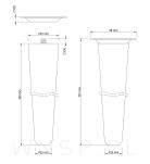 Noga dębowa prosta UNIQ 35 CM z blachą montażową - 2