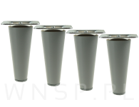 Noga bukowa prosta, stożek 35 cm szary mat z blachą montażową - 9