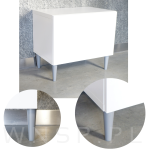 Noga bukowa prosta, stożek 35 cm szary mat z blachą montażową - 3