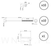 Śruby do łóżka, 10 kpl. zestaw montażowy wkręty, śruby do montażu łóżeczka M6 x 130 mm - 2