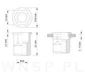 Nitonakrętka M10 x 21 MM, 1/2 sześciokątna z kołnierzem - 3