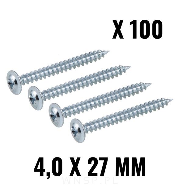 Wkręt 4,0 X 27 mm podkładkowy do drewna