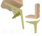 Noga meblowa szpilka typ V 15 cm złota szczotkowana - 4