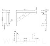 Wspornik, konsola do półki ściennej, wiszącej 150 x 110 x 25 mm - 2