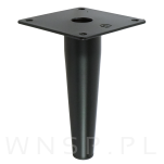 Noga stalowa prosta stożek 13 cm, z blachą montażową, czarna matowa - 4