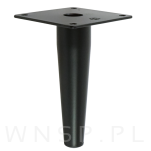 Noga stalowa prosta stożek 13 cm, z blachą montażową, czarna matowa - 6