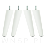 Zestaw nóżki skośne 15 CM, białe, ze szpilką M8 X 25 MM + Blachy - 8