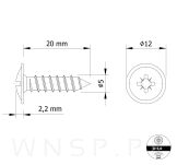 Wkręt 5,0 X 20 mm podkładkowy do drewna - 2