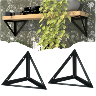 Wspornik do półki ściennej 2 sztuki 150 x 150 mm, czarny