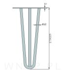 Noga stalowa z pręta 12 mm, typ Hairpin, czarna 60 cm - 4