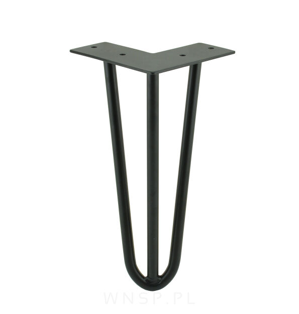 Noga stalowa z pręta 12 mm, typ Hairpin, czarna 60 cm