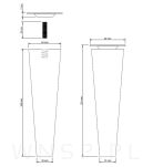 Nóżka bukowa trapez do mebli prosta 20 cm z blachą - 3