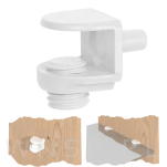 Biała podpórka do półki szklanej 20 sztuk, wspornik półki, podpórka na bolec Ø 5 mm - 3