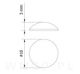 Odbojniki silikonowe samoprzylepne do drzwi mebli szuflad nóżki fi 10 x 3 mm - 2