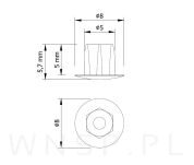 Zaślepka tworzywowa pod otwór Ø 5 mm - Grafit - 2