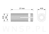 Tuleja mosiężna rozporowa M8 X 28 mm - 3