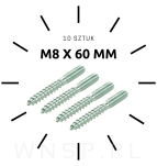 M8 X 60 mm, szpilka dwustronna - 2