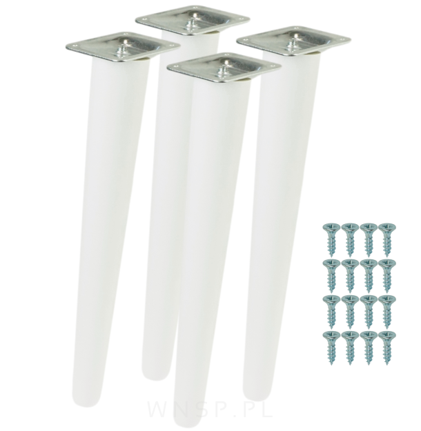 4x Noga bukowa skośna UNIQ 40 CM z blachą montażową