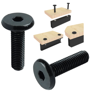 Wkręt meblowy do mebli połączeń 10 szt., Śruba M8 x 30 mm czarna, na imbus