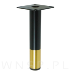 Nogi stalowe okrągłe 14,6 cm, zestaw nóg z wkrętami, czarne matowe + złoto - 8