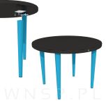 Noga meblowa bukowa skośna, 45 cm turkusowa z blachą montażową - 7