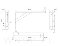 Wspornik do półki ściennej ze wzmocnieniem, 250 x 153 x 25 mm - 2