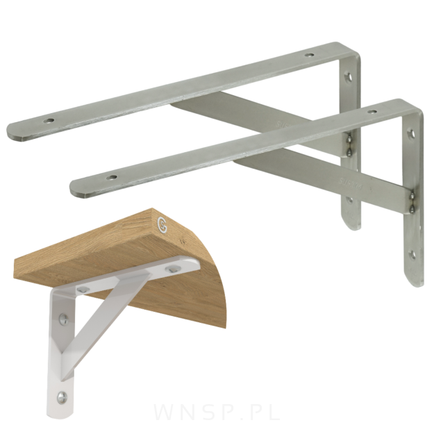 Wspornik do półki ściennej ze wzmocnieniem, 250 x 153 x 25 mm