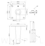 Nogi stalowe proste 10 cm, zestaw z wkrętami, czarne matowe - 2