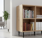 Nogi stalowe proste 10 cm, zestaw z wkrętami, czarne matowe - 6